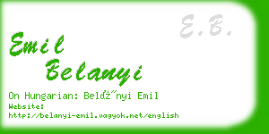 emil belanyi business card